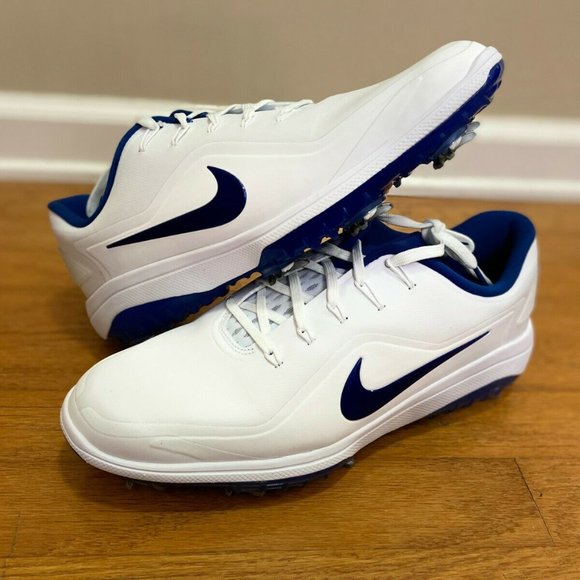 Nike React Vapor 2 Golf Spikes Cleats White Indigo Blue BV1135-102 Men\'s Size